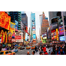  Falmatrica Day in Time Square, 200 x 150 cm grafika, keretezett kép