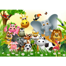  Falmatrica Dzsungel állatok, gyerekrajzok3, 350 x 250 cm tapéta, díszléc és más dekoráció