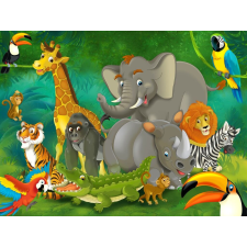  Falmatrica Dzsungel állatok, gyerekrajzok4, 270 x 200 cm tapéta, díszléc és más dekoráció