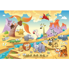  Falmatrica Dzsungel állatok, gyerekrajzok, 400 x 250 cm tapéta, díszléc és más dekoráció