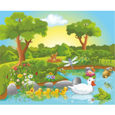  Falmatrica Erdei állatok, gyerekrajzok5, 220 x 135 cm tapéta, díszléc és más dekoráció