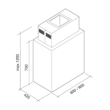Falmec LAGUNA SZIGET 90 burkolható elszívótest sziget páraelszívó páraelszívó