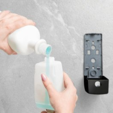  Falra szerelhető manuális szappanadagoló - Szürke fürdőszoba kiegészítő
