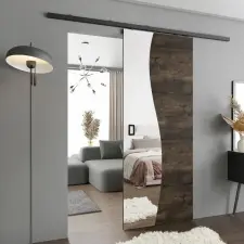  Falra szerelhető tolóajtó HS-45 FALA 70 sötét kőris lustro nyílászáró