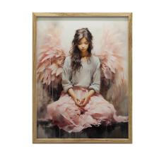 FALRA VONATKOZÓ PLAKÁT KERETBEN, NYUGATÓ IMÁBAN 40x50 CM ARANY grafika, keretezett kép