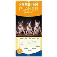  Familienplaner 2024 - Bullterrier mit 5 Spalten (Wandkalender, 21 x 45 cm) CALVENDO – Sven Schubert naptár, kalendárium