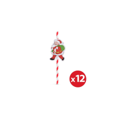Family 12 db Papír szívószál 3D Mikulás díszítéssel sütés és főzés