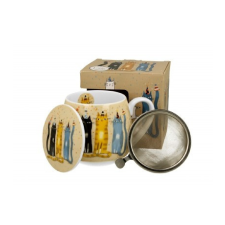  family bögre hordós szűrős 430ml macskás - party bögrék, csészék