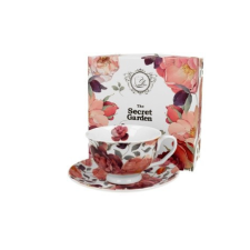  family csésze+alj porcelán 250ml virág -rózsa konyhai eszköz