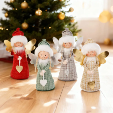 Family Dekorációs baba - angyalka - 30 cm - 4 féle karácsonyi dekoráció