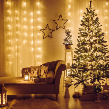 Family Fényfüggöny - 200 db LED - melegfehér - hálózati - IP44 - 4,2 m - 8 program karácsonyfa izzósor