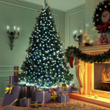 Family Fényfüzér, 50 db LED, hidegfehér, hálózati, 5 m, 8 program karácsonyfa izzósor