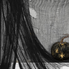 Family Halloween-i függöny - fekete, szövet - 180 x 75 cm lakástextília