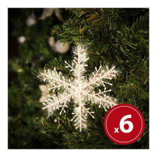 Family Hópehely karácsonyfadísz - csillogó - 15 cm - 6 db / csomag karácsonyfadísz