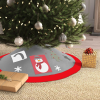 Family Karácsonyfa alá terítő - 97 cm - poliészter - piros / szürke