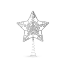 Family Karácsonyfa csúcsdísz - csillag alakú - 20 x 15 cm - ezüst karácsonyfadísz