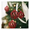 Family Karácsonyfadísz szett - glitteres piros gömbdísz - 7 cm - 6 db / csomag