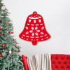 Family Karácsonyi dekor - harang - 39,5 x 42 cm - piros / arany