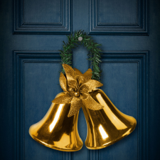Family Karácsonyi dekor - harang - arany színben karácsonyfadísz