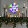 Family Karácsonyi dekoráció - irizáló, színes LED-es hópehely - 32 cm - elemes (58941)