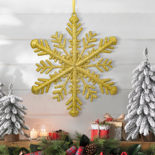 Family Karácsonyi dísz - arany jégkristály - 29 x 29 x 1 cm karácsonyi dekoráció