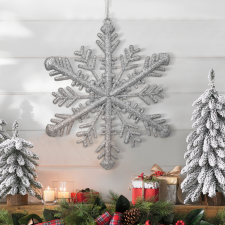 Family Karácsonyi dísz - ezüst jégkristály - 29 x 29 x 1 cm karácsonyi dekoráció