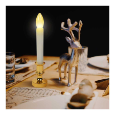 Family Karácsonyi dísz - sárga LED-es gyertya - fehér / arany - 22 cm karácsonyfa izzósor