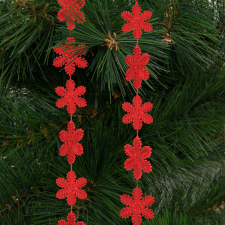 Family Karácsonyi girland - hópehely - 2,7 m - piros karácsonyi dekoráció