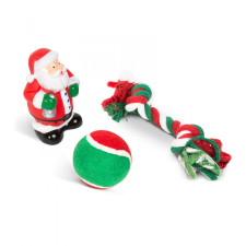Family Karácsonyi kutyajáték szett - labda, kötél, mikulás 58650 karácsonyi dekoráció