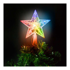 Family Karácsonyi LED-es csillag csúcsdísz - 10 LED - 15 cm - RGB - 2 x AA karácsonyfa izzósor