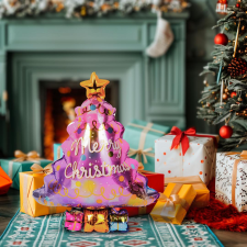 Family Karácsonyi lufi - alumínium fólia - fenyőfa - 58 x 83 cm party kellék