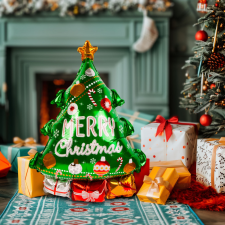 Family Karácsonyi lufi - alumínium fólia - fenyőfa - 80 x 55 cm (58969C) party kellék