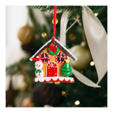 Family Karácsonyi mágneses dekoráció - 2 az 1-ben - mézeskalács házikó hóemberrel - 85 x 75 mm karácsonyi dekoráció