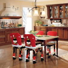 Family Karácsonyi székdekor szett - Hóember - 50 x 60 cm - piros/fehér (58737B) karácsonyi dekoráció