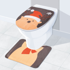 Family Karácsonyi WC ülőke és szőnyeg rénszarva mintával fürdőszoba kiegészítő