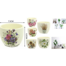  Family kaspó műa. virág mintás több f. 7,5x6,5cm kerti tárolás