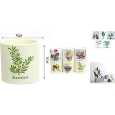  Family kaspó műa. virág mintás több f. 7x7cm kerti tárolás