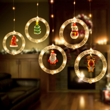 Family LED-es fényfüggöny - mikulás - 1,8 x 0,5 m - 125 melegfehér LED karácsonyfa izzósor