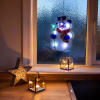 Family LED-es PVC ablakdekor - hóember - 26 x 17 cm - 3 x AAA (56530D)
