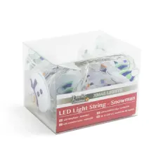 Family LED fényfüzér - hóember - 10 LED - 1,35 méter - melegfehér - 2 x AA karácsonyfa izzósor