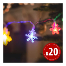 Family LED fényfüzér - jégkristály - 2,3 m - 20 LED - multicolor - 3 x AA karácsonyfa izzósor