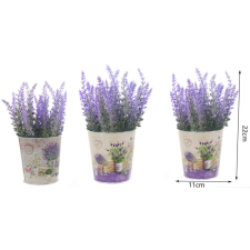  Family művirág fém cserepes levendula 22x11cm 2f. kerti tárolás