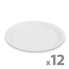 Family Papírtányér szett - fehér - 23 cm - 12 db / csomag party kellék