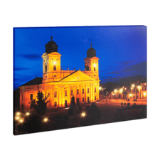 Family Pound 58018K LED-es fali hangulatkép, "Nagytemplom Debrecen", 38x48 cm grafika, keretezett kép
