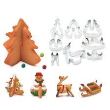 Family Sütikiszúró forma 3D - fenyőfa, hóember - 8 db / szett karácsonyi dekoráció