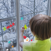 Family Zselés ablakdekor - karácsonyi
