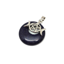 Fánk medál istennő Goldstone kék 3cm medál