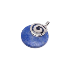  Fánk medál spirál Aventurin kék 3cm medál