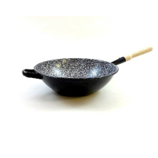 Fanyelű zománcozott wok serpenyő 31cm edény