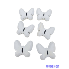  Faragott lepke szett 6db/csomag - Fehér dekorációs kellék